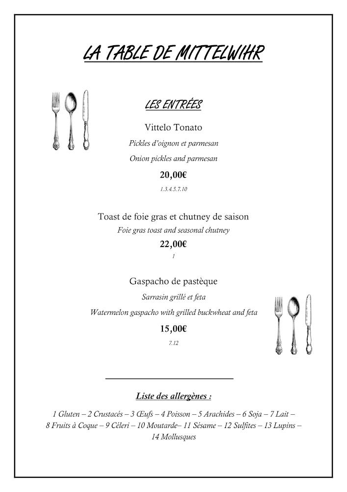 La Table de Mittelwihr - Menu Image 4